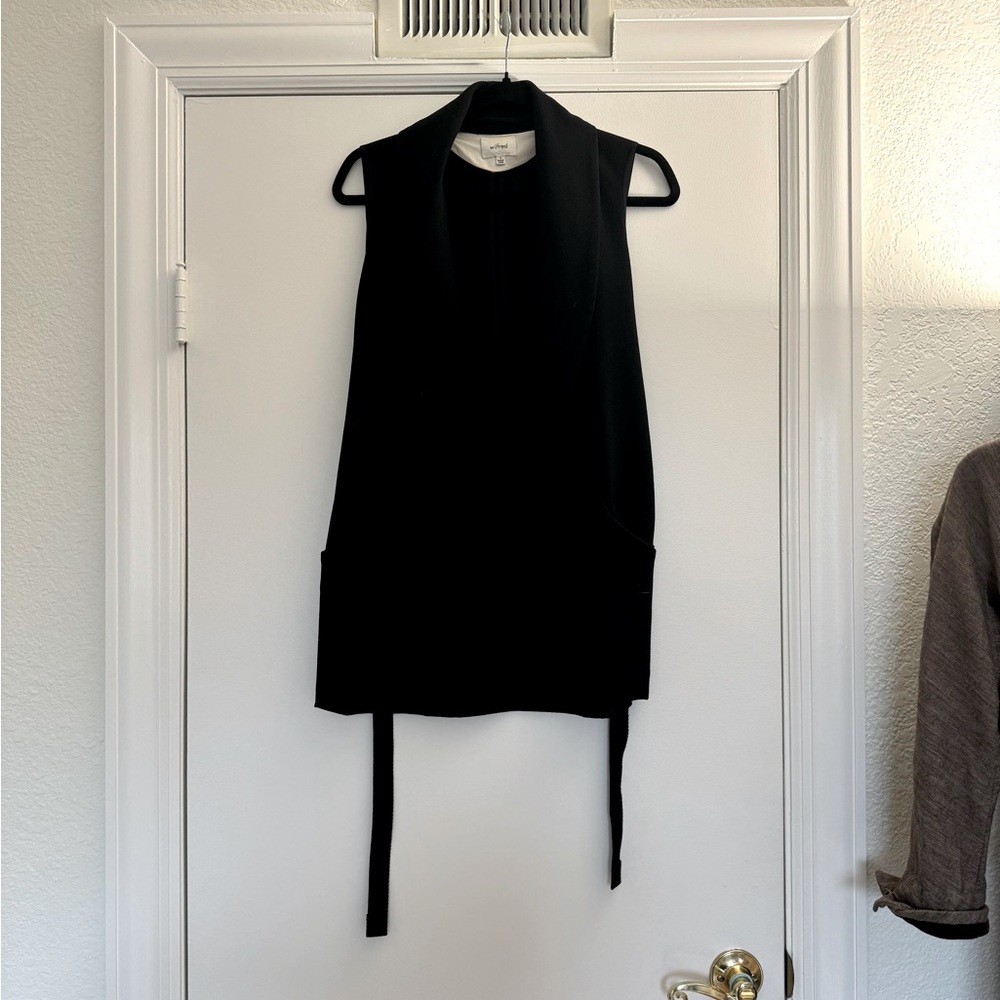 wilfred black vest with belt S like new
